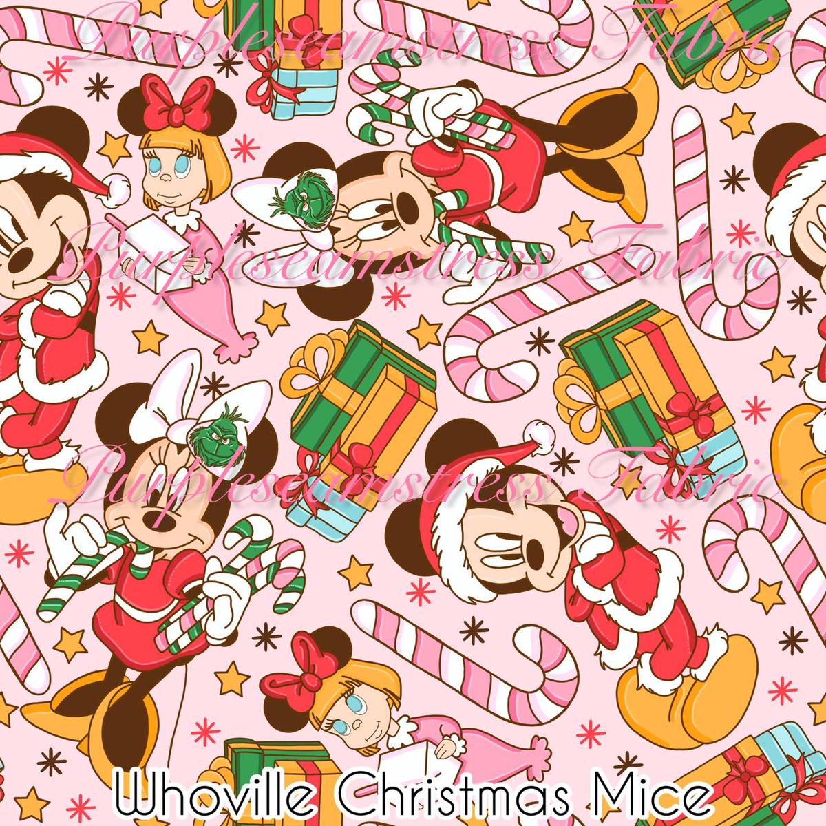 Whoville Christmas Mice  Fabric