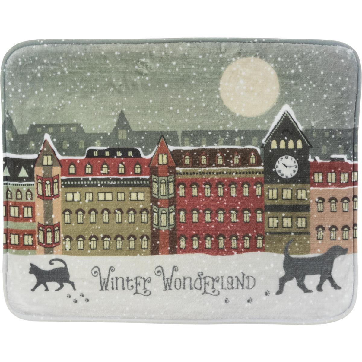 Winter Wonderland Festive Scene Lying Mat | Cat & Dog Christmas Flat Bed by Trixie
