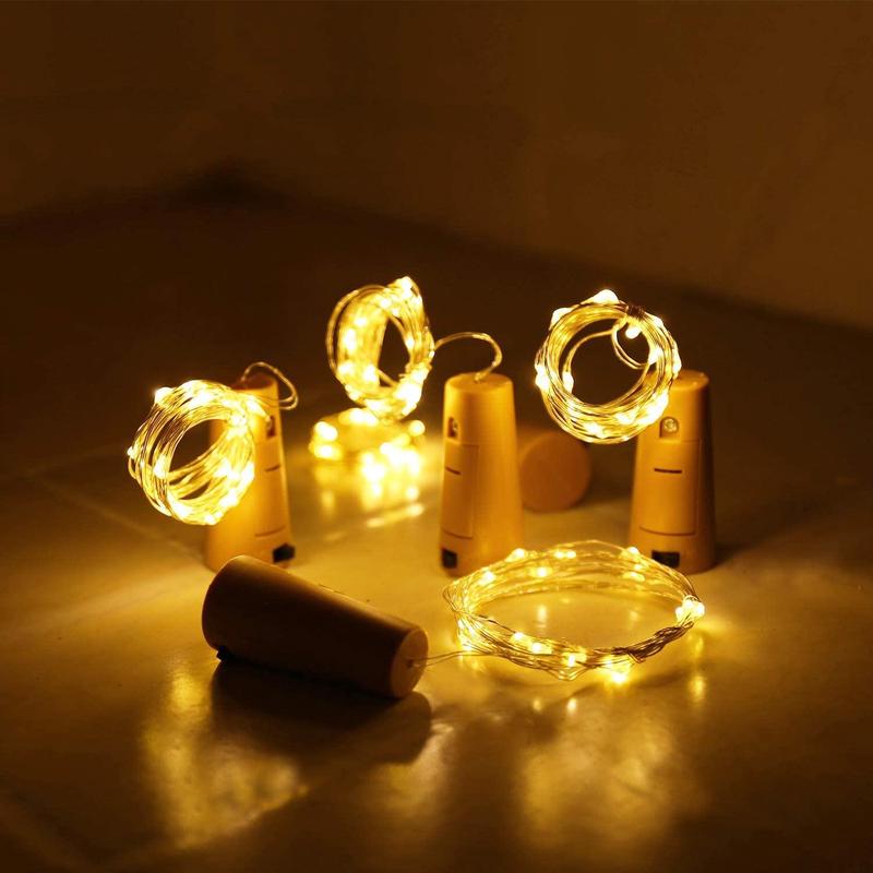 Wine Bottle Lights with Cork for Home