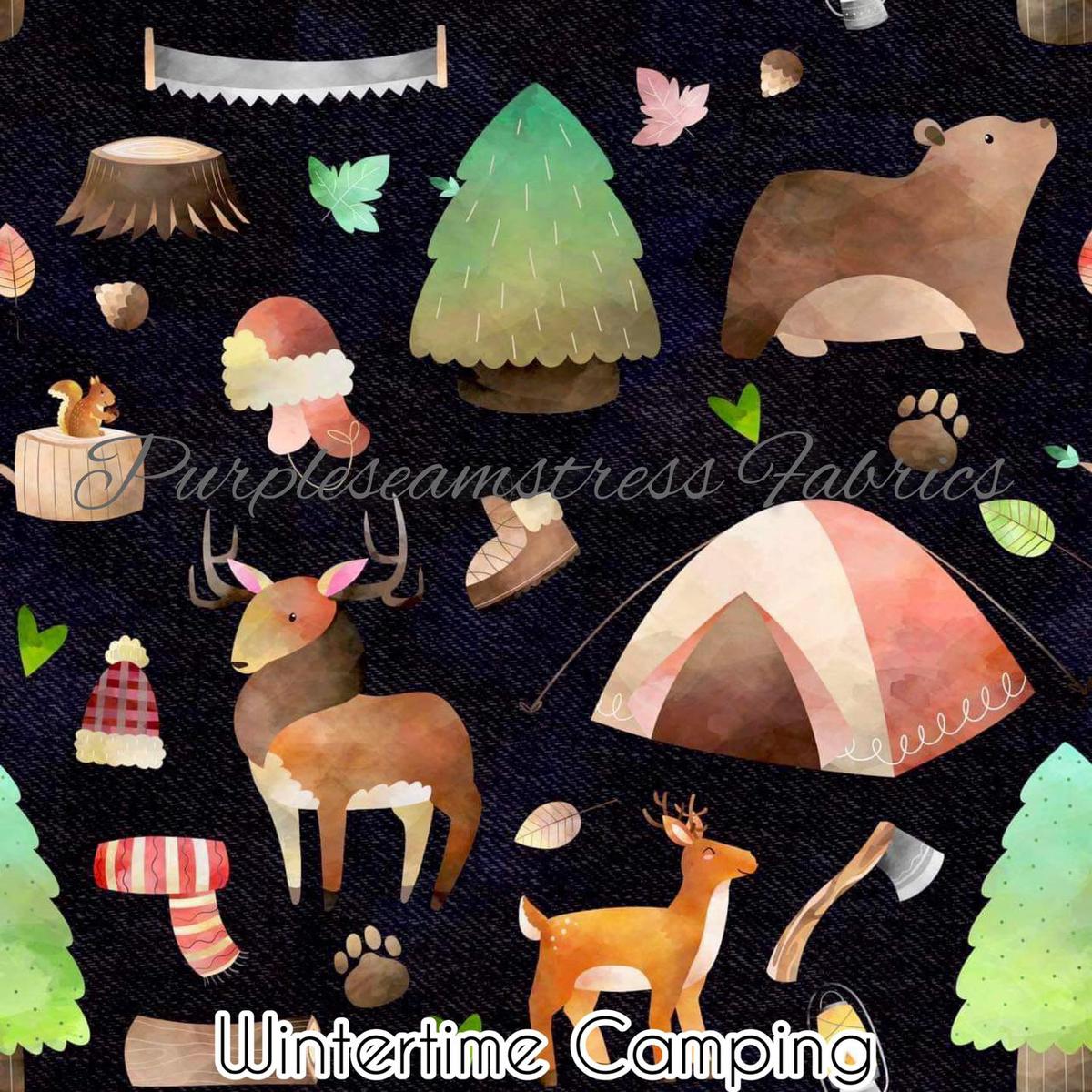 Winter Time Camping  Fabric