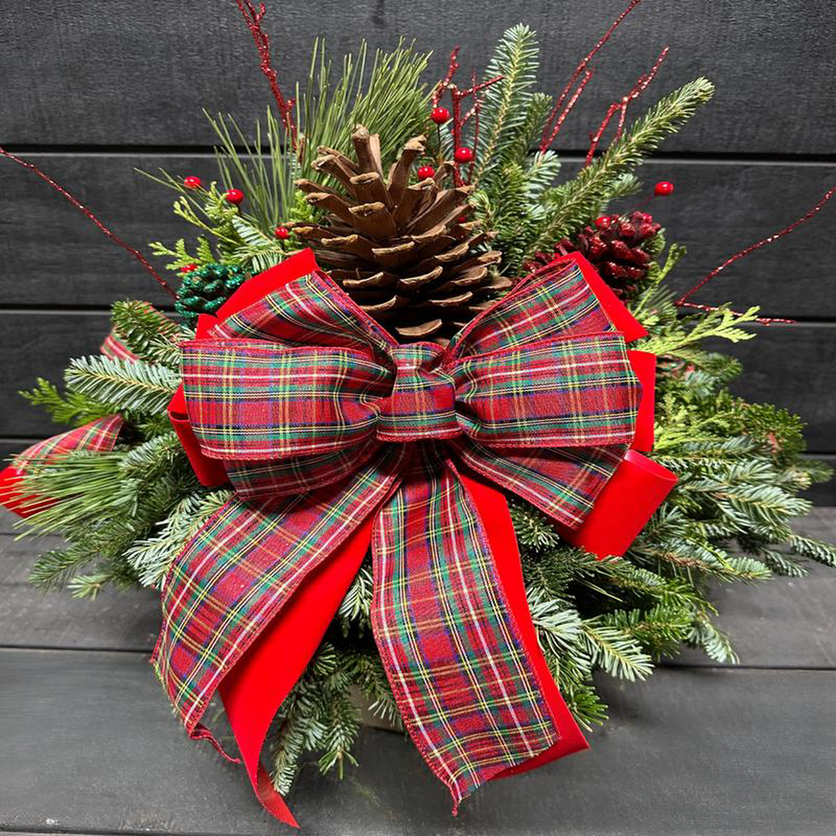 10 Decorated Christmas Plaid Standard Pot (Xmas)