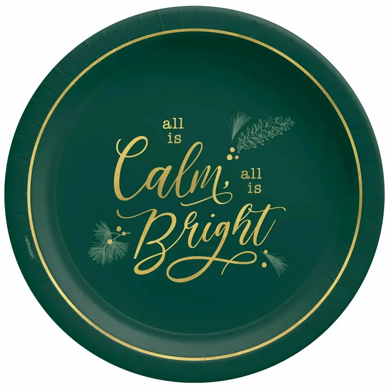 Calm & Bright Round Metallic Plates, 10 1/2"
