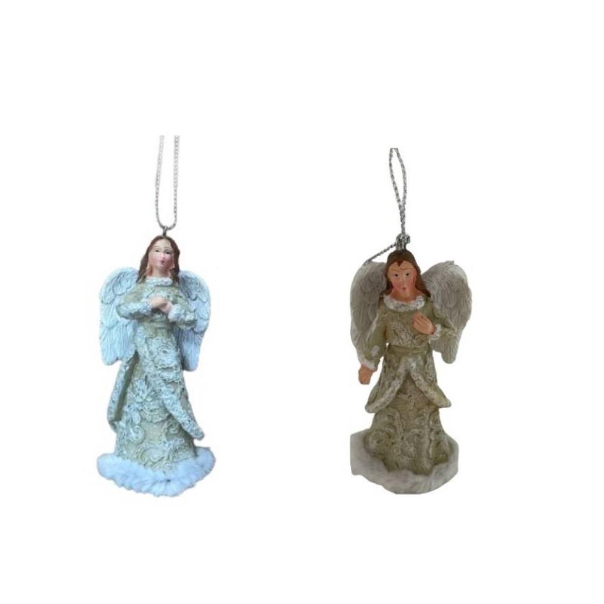 White Resin Angel Christmas Tree Decoration 10CM