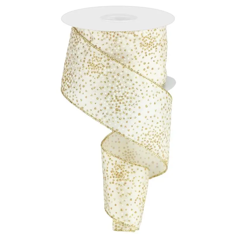 10 Yards of Glitter Dots Satin Ribbon