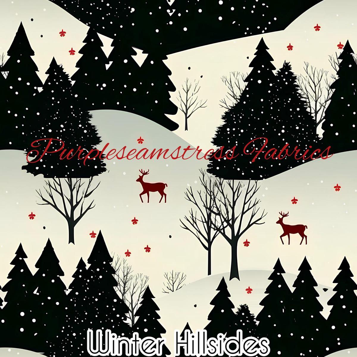 Winter Hillsides  Fabric