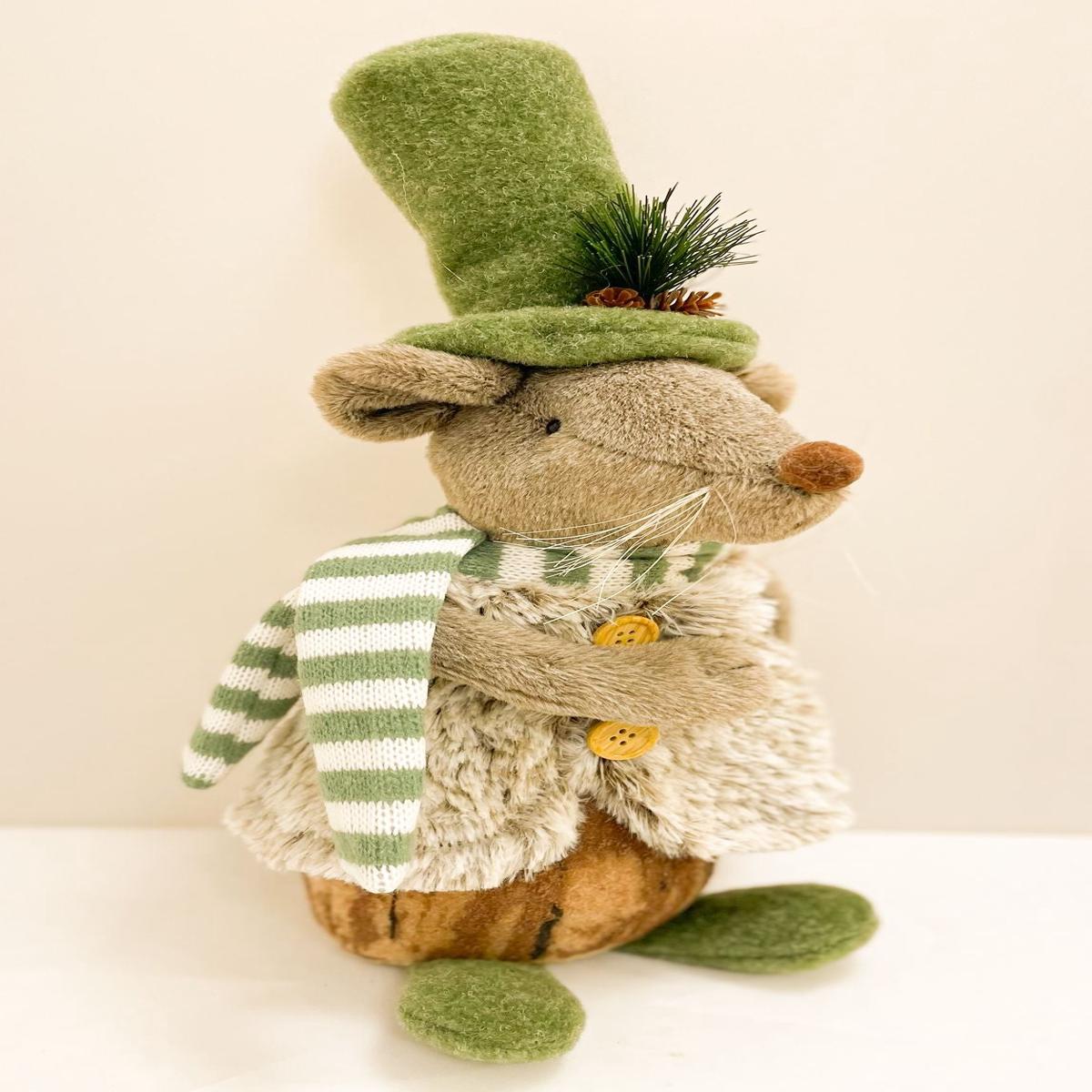 WINTER SAGE SITTING MOUSE 30x15x10 cm