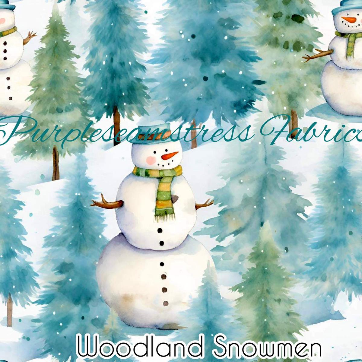 Woodland Snowmen  Fabric