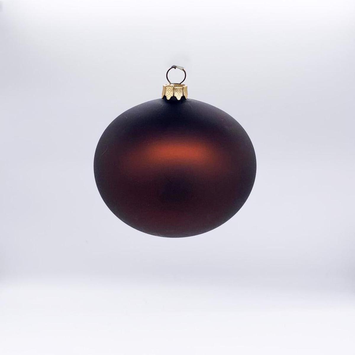 10cm Opaque Brown Glass Christmas Tree Ball