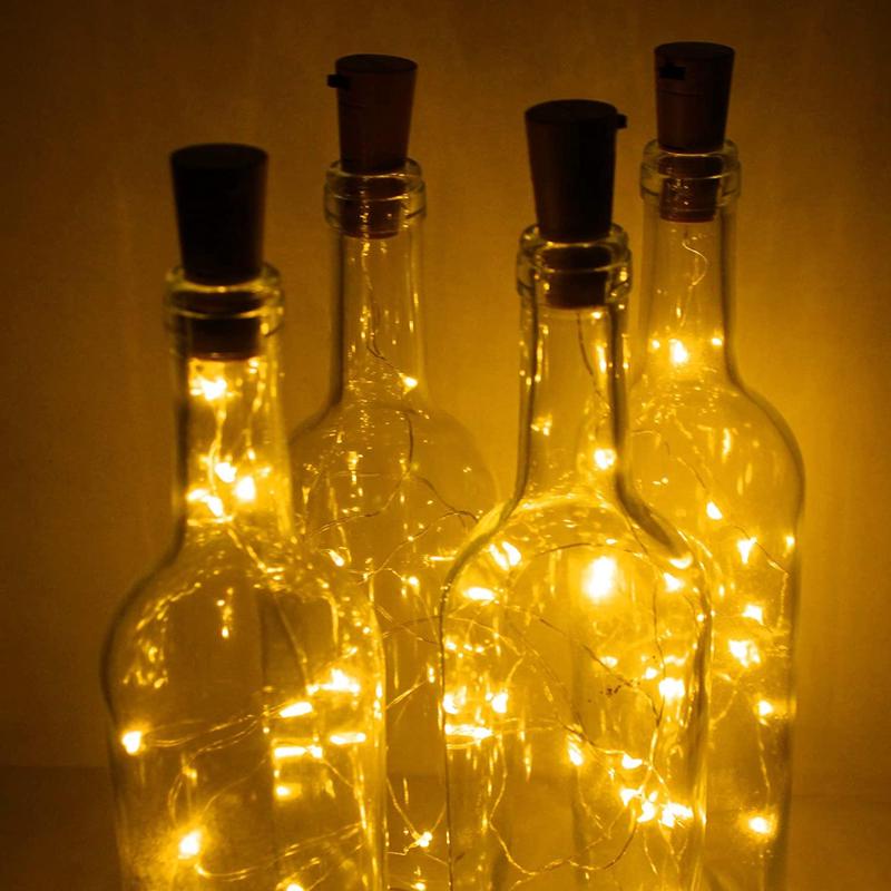 Wine Bottle Lights with Cork for DIY