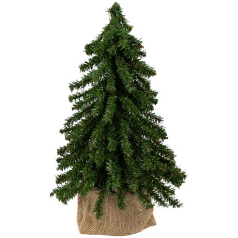 15 Downswept Village Pine Medium Artificial Christmas Tree in Burlap Base, Unlit