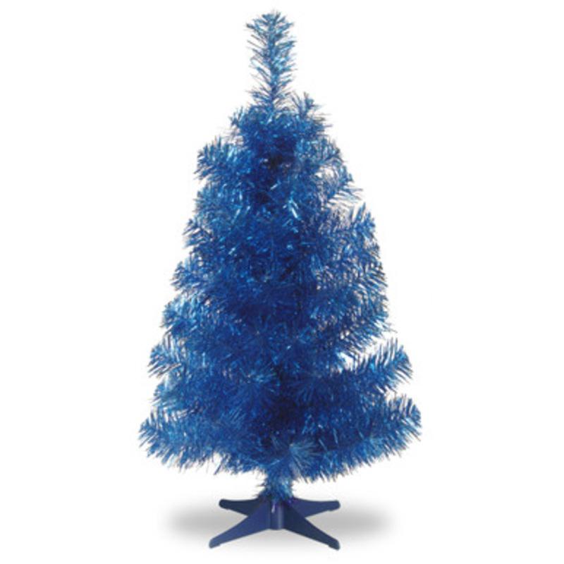 2.5 Medium Blue Tinsel Artificial Christmas Tree  Unlit
