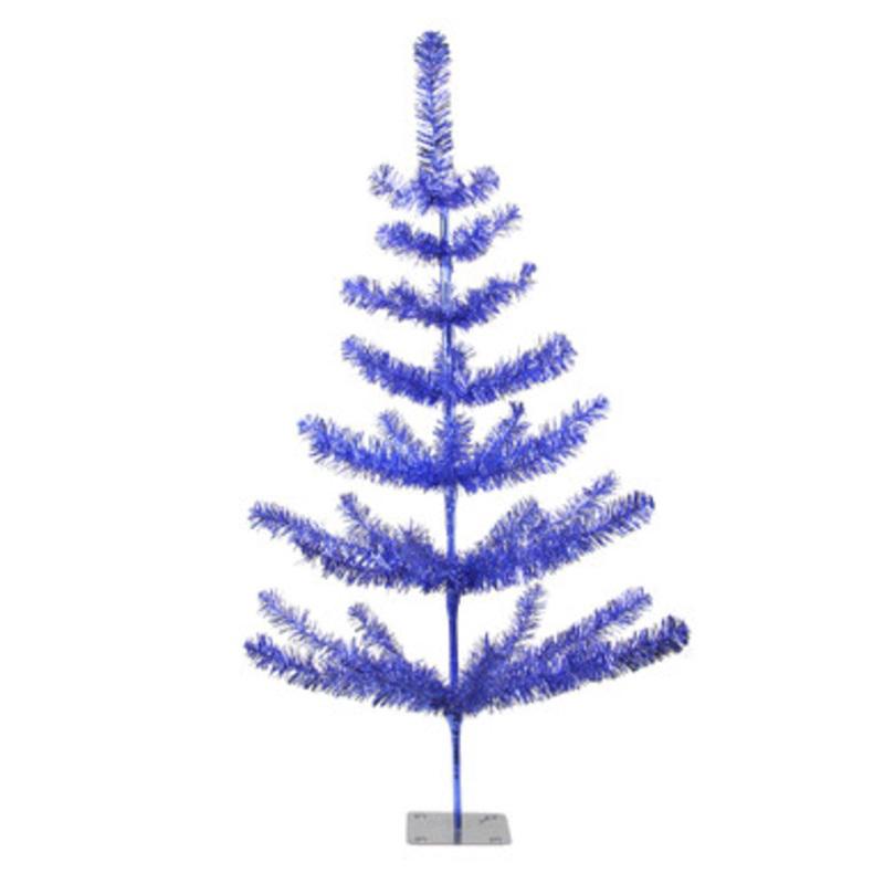 3 Medium Blue Tinsel Twig Pine Artificial Christmas Tree  Unlit