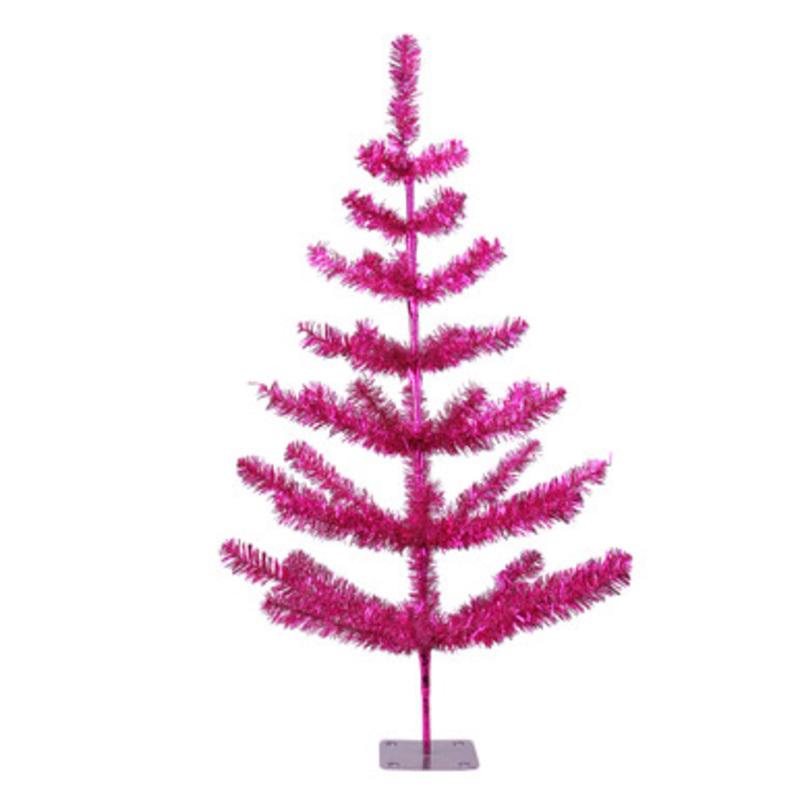 3 Medium Fuchsia Pink Pine Twig Artificial Christmas Tree  Unlit