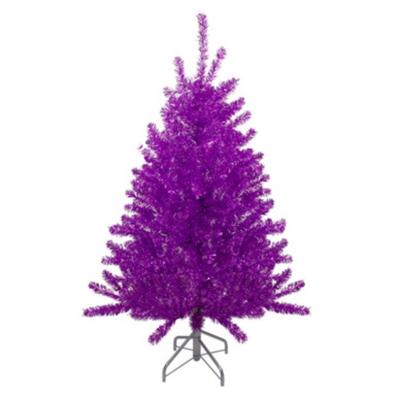 4.5 Metallic Purple Tinsel Artificial Christmas Tree   Unlit