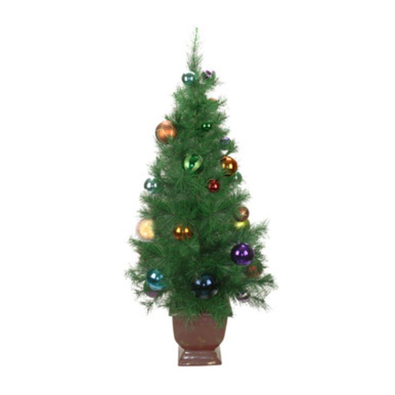 4 Potted Multi-Color Ball Ornament Artificial Christmas Tree  Unlit