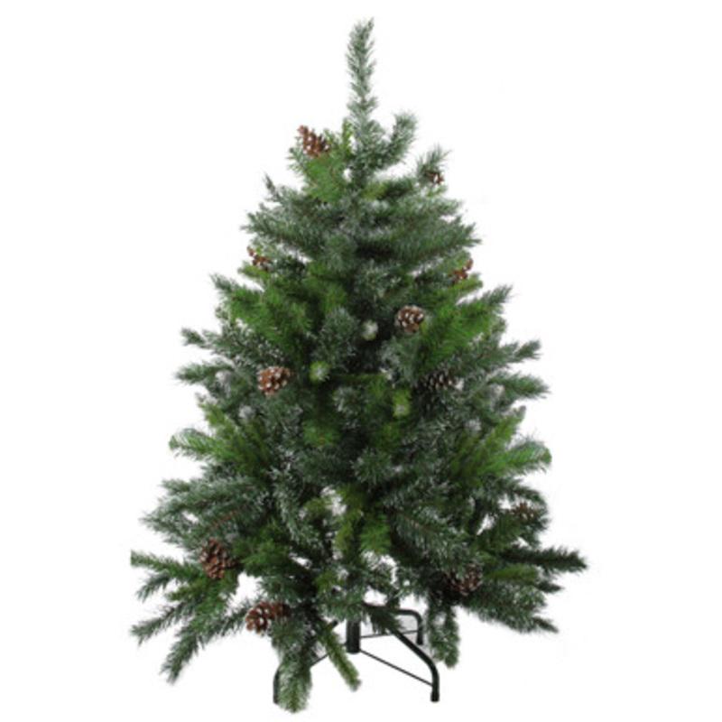 4 Snowy Delta Pine with Pine Cones Full Artificial Christmas Tree  Unlit