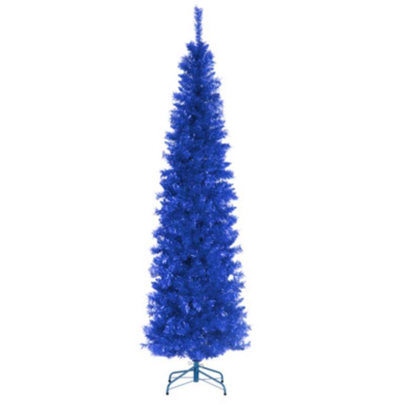 6 Pencil Blue Tinsel Artificial Christmas Tree  Unlit