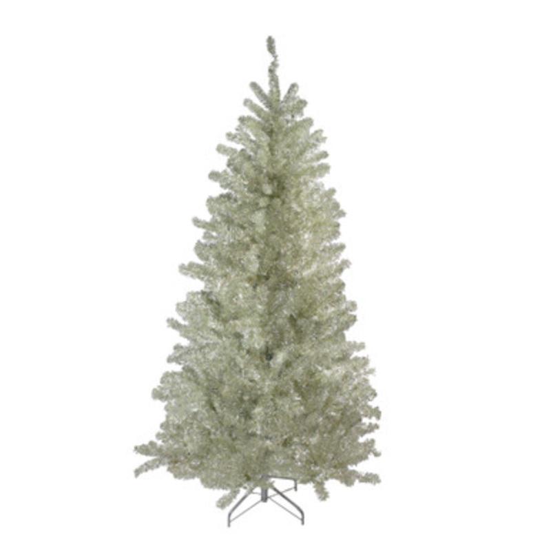 7 Metallic Platinum Artificial Tinsel Christmas Tree  Unlit