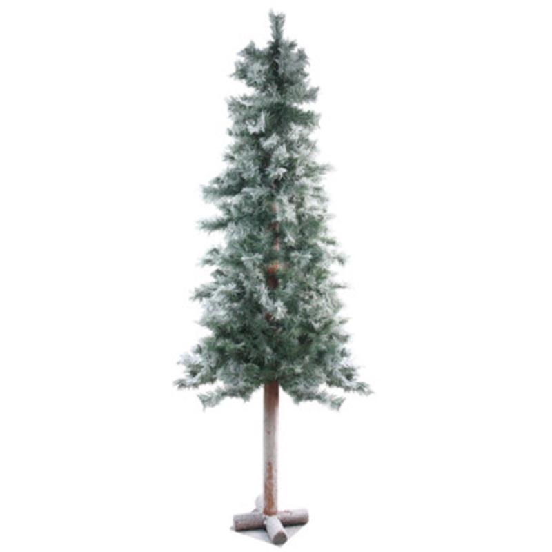 7 Unlit Slim Frosted and Glittered Woodland Alpine Artificial Christmas Tree