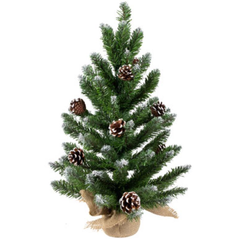 Frosted Norway Pine with Pine Cones Medium Artificial Christmas Tree  24  Unlit