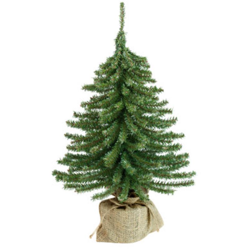 Potted Downswept Mini Village Pine Medium Artificial Christmas Tree  18  Unlit