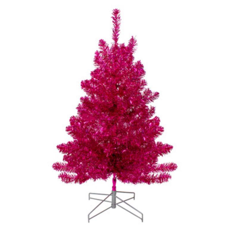 3 Metallic Pink Tinsel Artificial Christmas Tree  Unlit