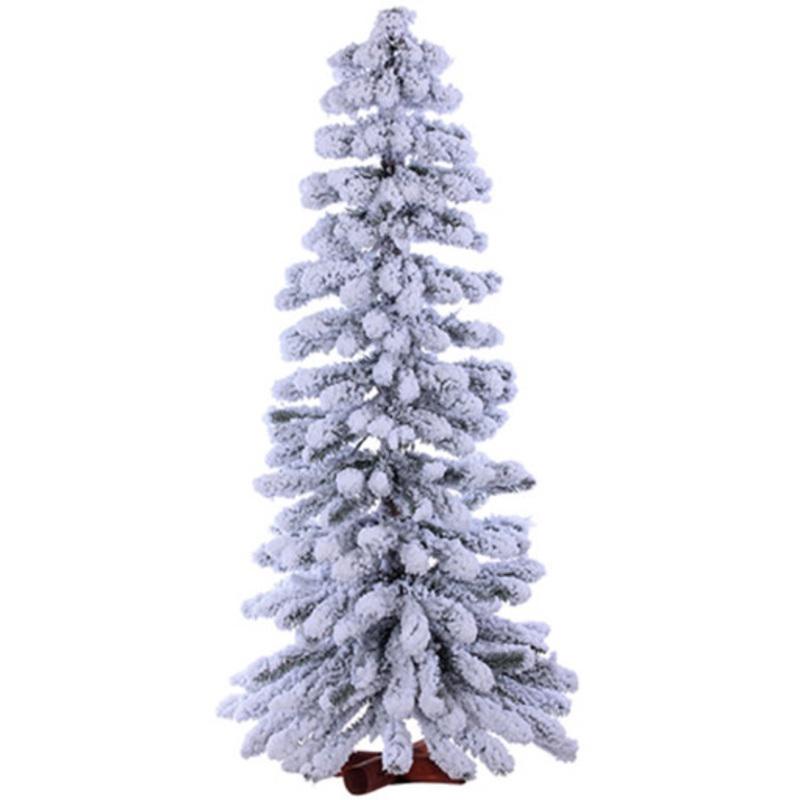 4 Flocked Winter Alpine Slim Artificial Christmas Tree, Unlit