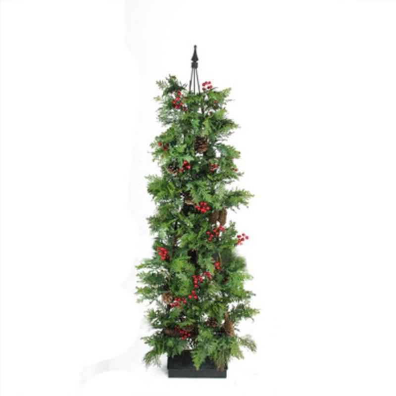 5 Slim Mixed Cedar Pine Entryway Artificial Christmas Tree  Unlit