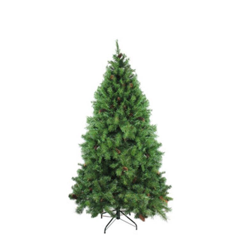7.5 Medium Dakota Red Pine Artificial Christmas Tree with Pinecones  Unlit