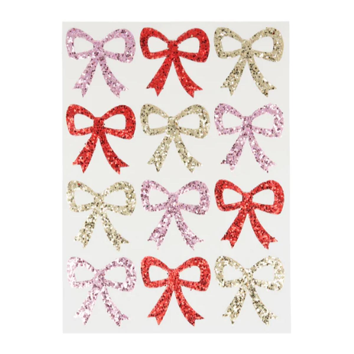 Eco Glitter Bow Stickers