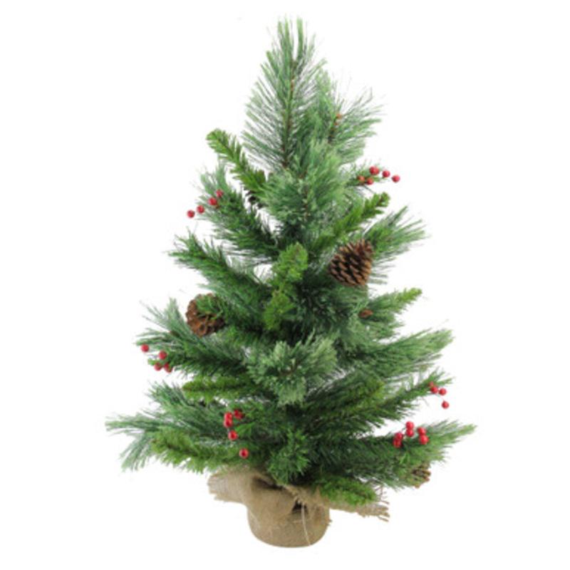 Mixed Cashmere Berry Pine Medium Artificial Christmas Tree  24  Unlit