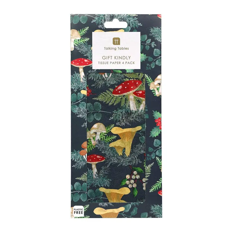 Mushroom Forest Green Christmas Tissue Paper