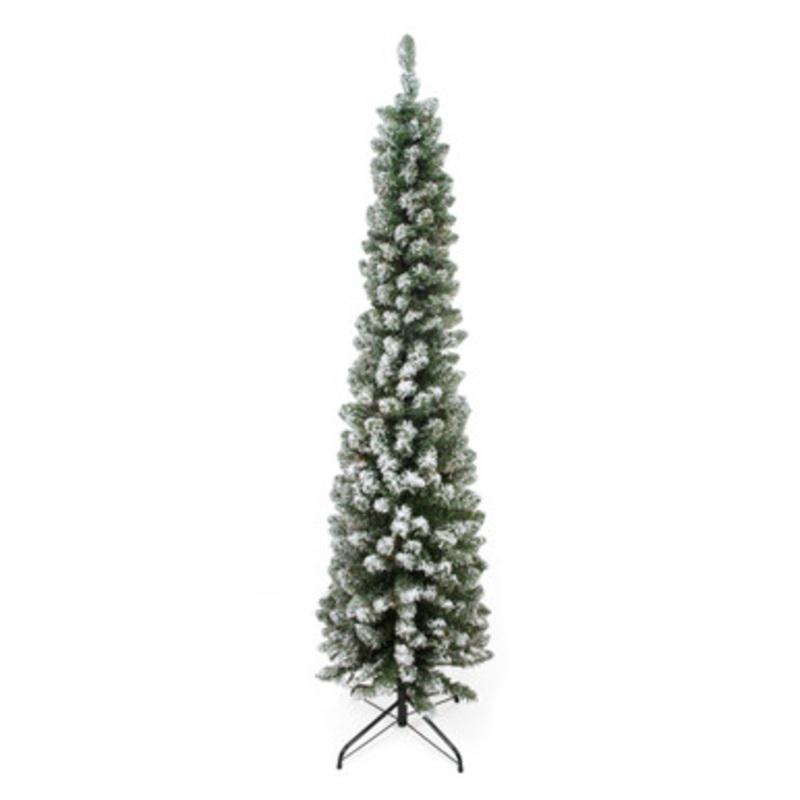 Pencil Flocked Pine Artificial Christmas Tree  6  Unlit