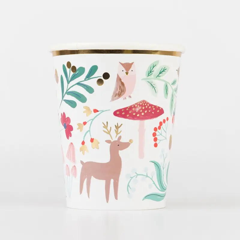 Winter Woodland Cups (8pk)