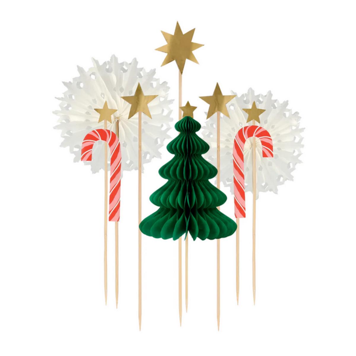Christmas Honeycomb Cake Topper Set