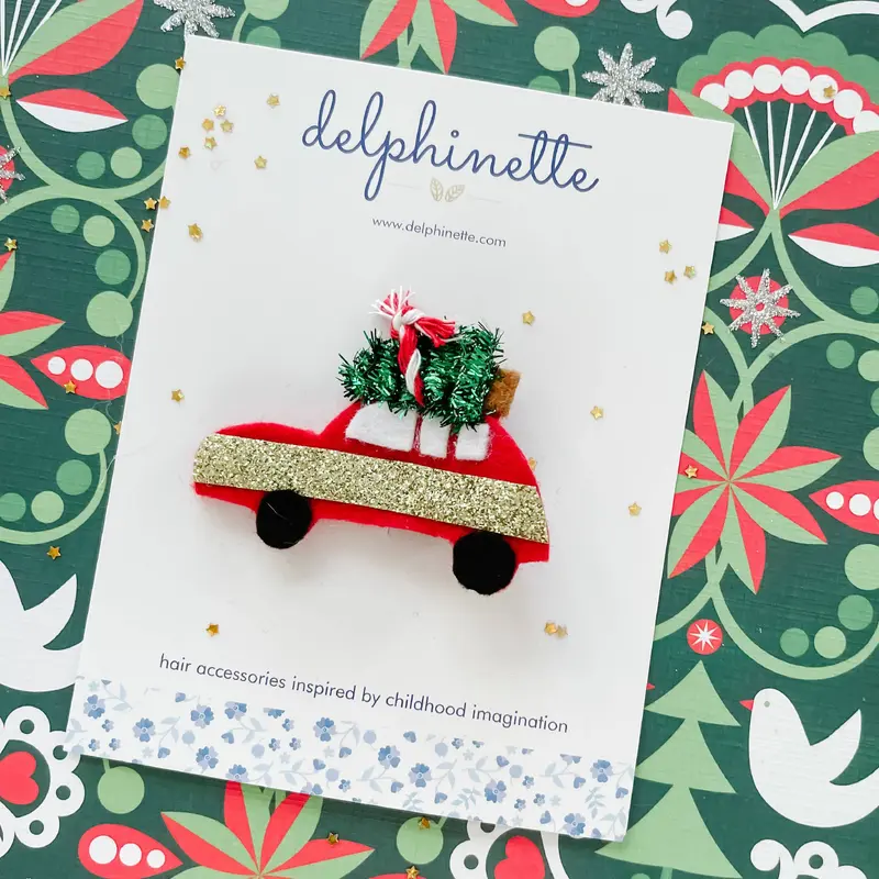 Christmas Tree On Car Hair Clip