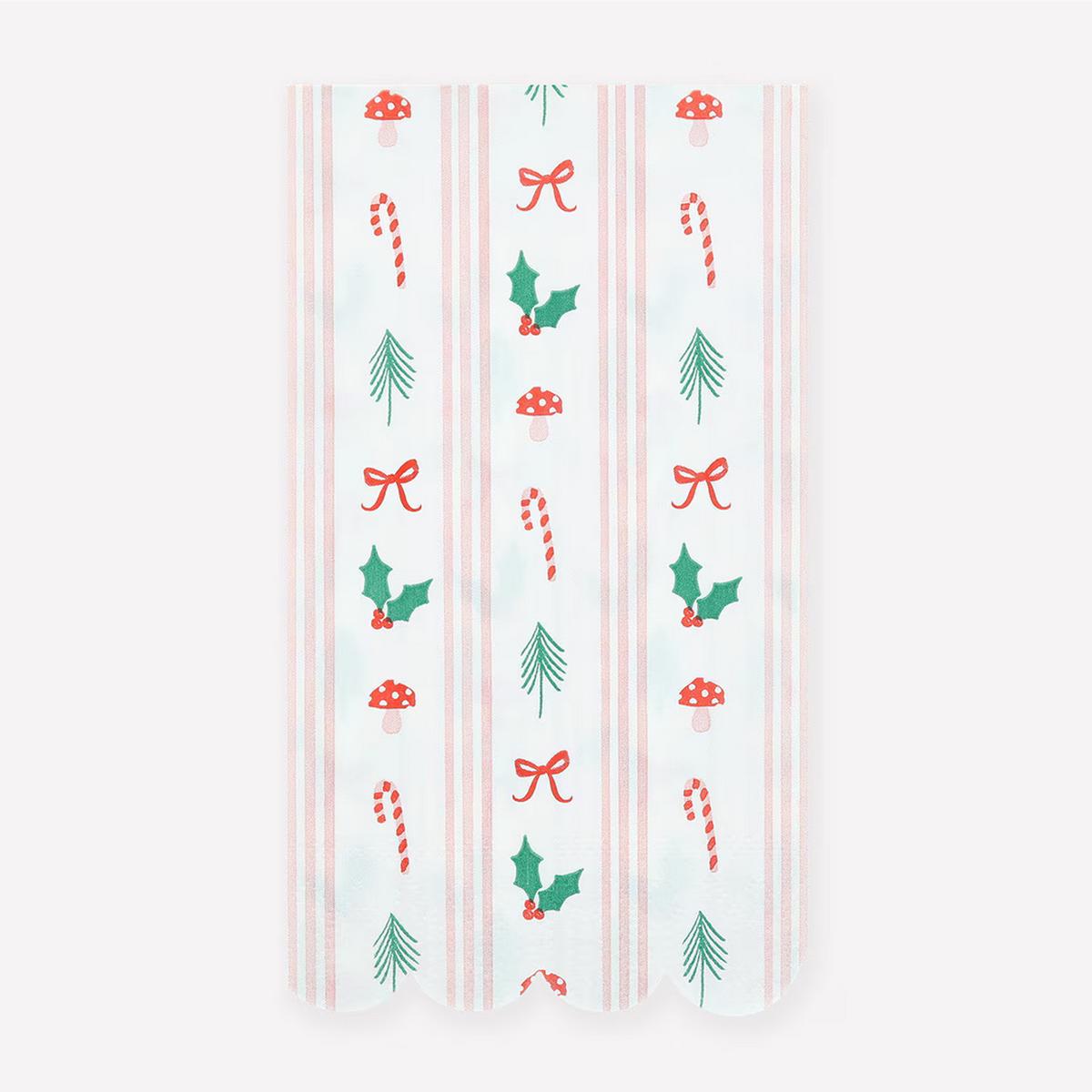 Festive Icon Stripes Guest Towels (x16)