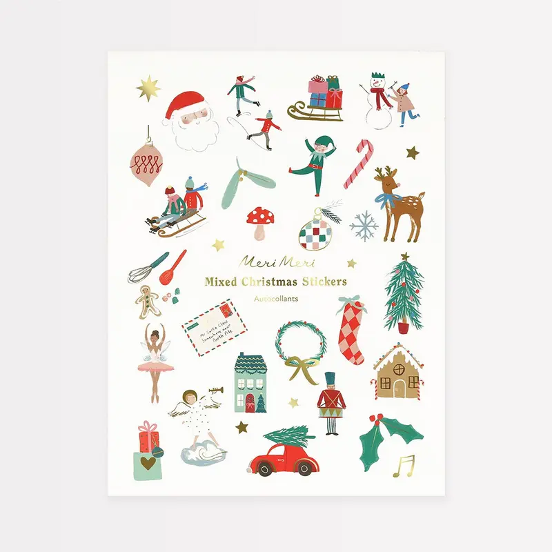 Mixed Icon Christmas Stickers (x10 sheets)