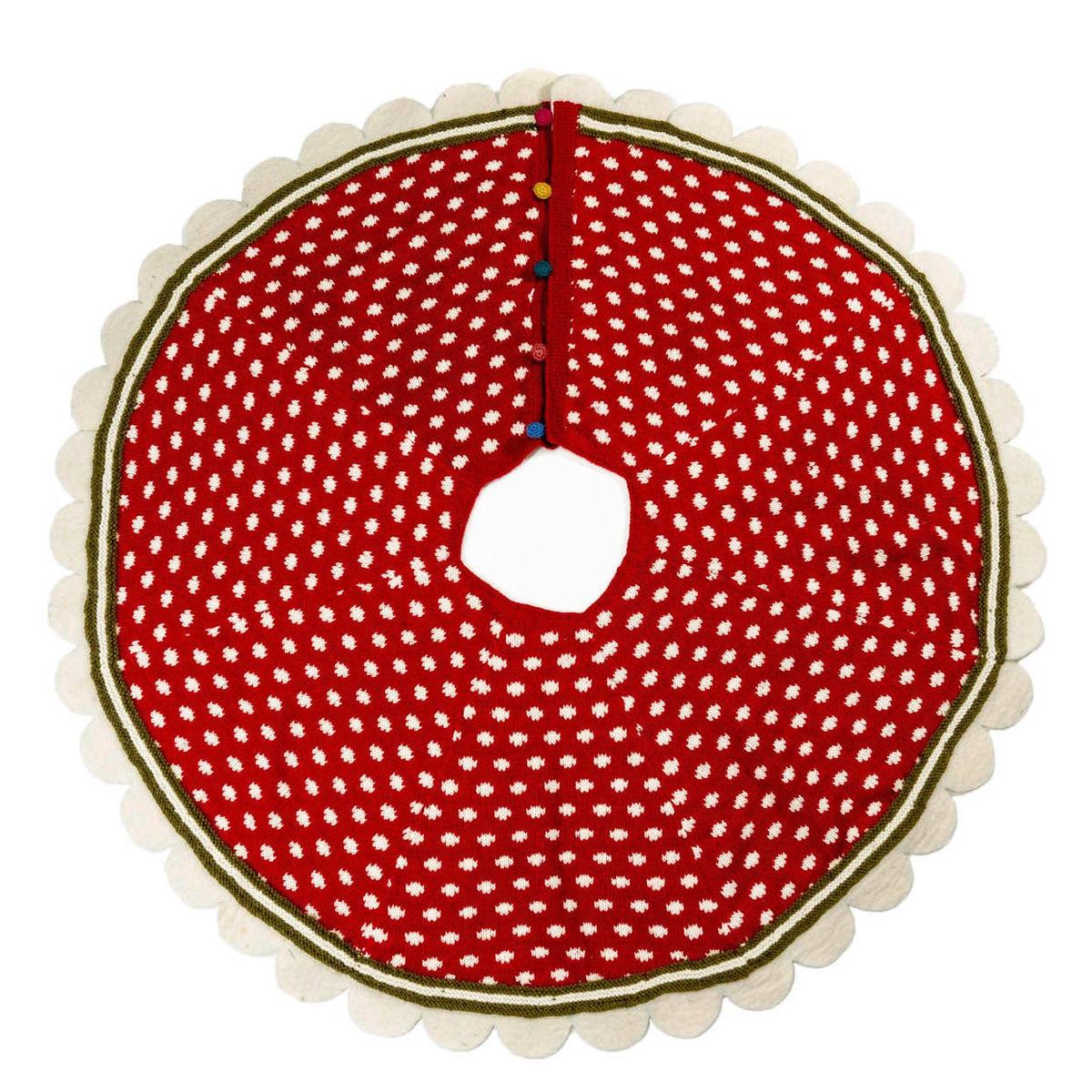 Dot Tree Skirt - Red