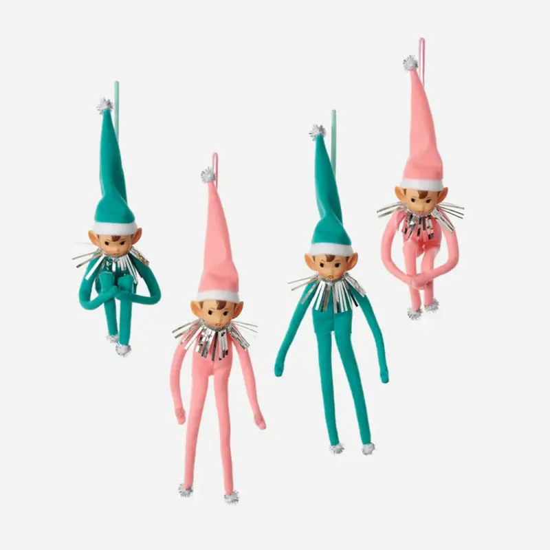 Felt Elf Ornament in Pink or Teal