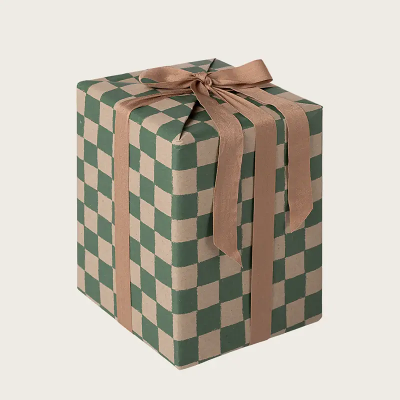 Gift wrap - Checker - Green -10 m