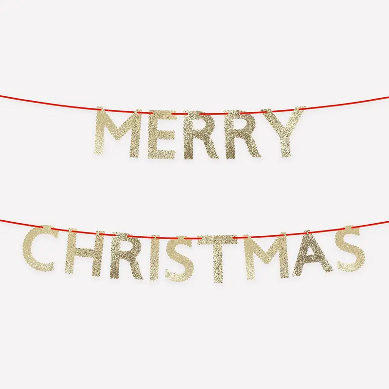 Glitter Merry Christmas Garland Set