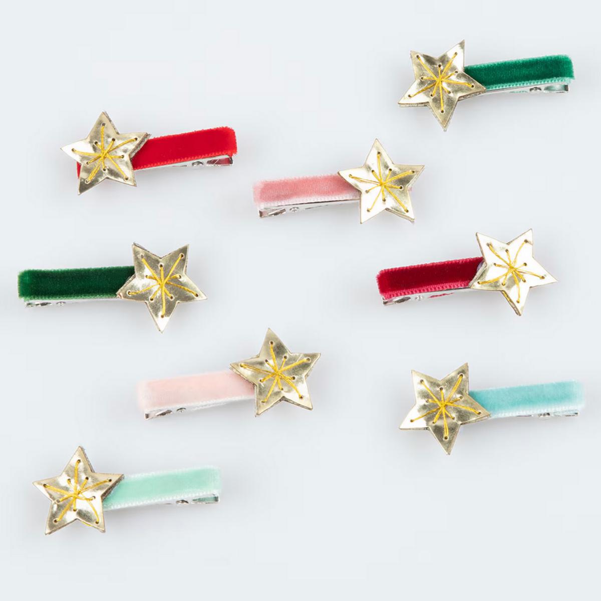 Gold Star Hair Clips -8pk