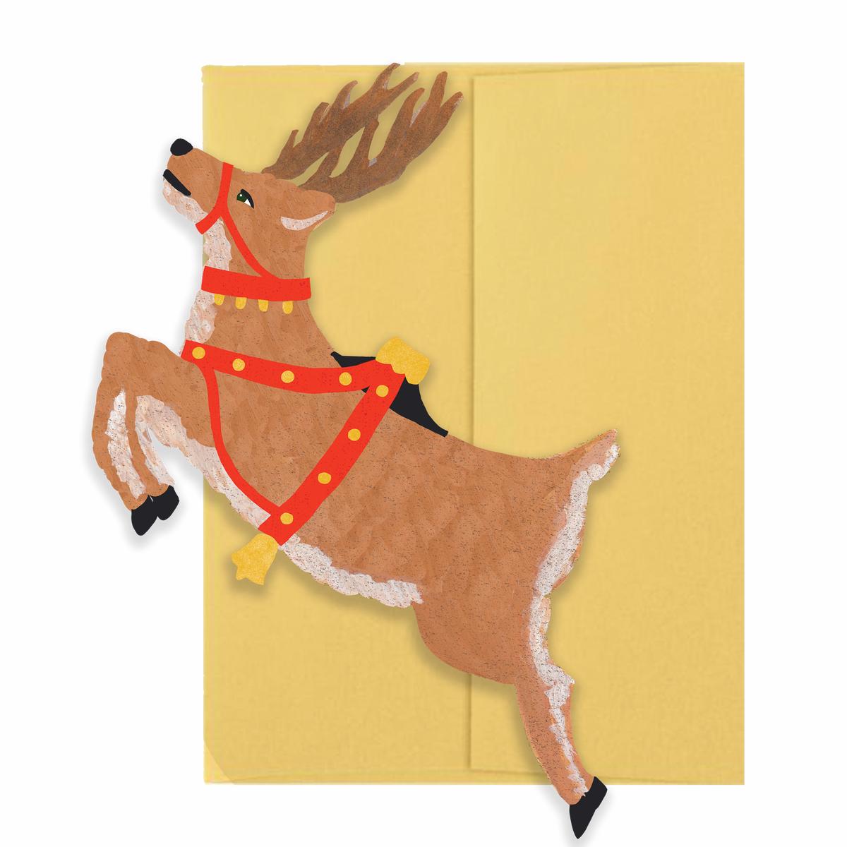 Reindeer Christmas Collection - Die Cut Card