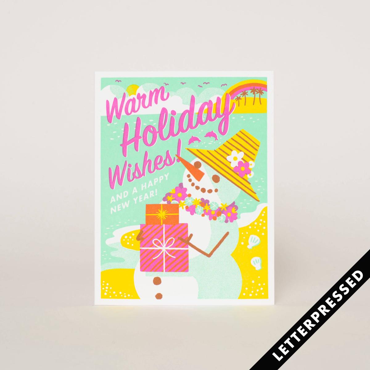 Tropical Holiday Wishes Letterpress Card by Hello!Lucky
