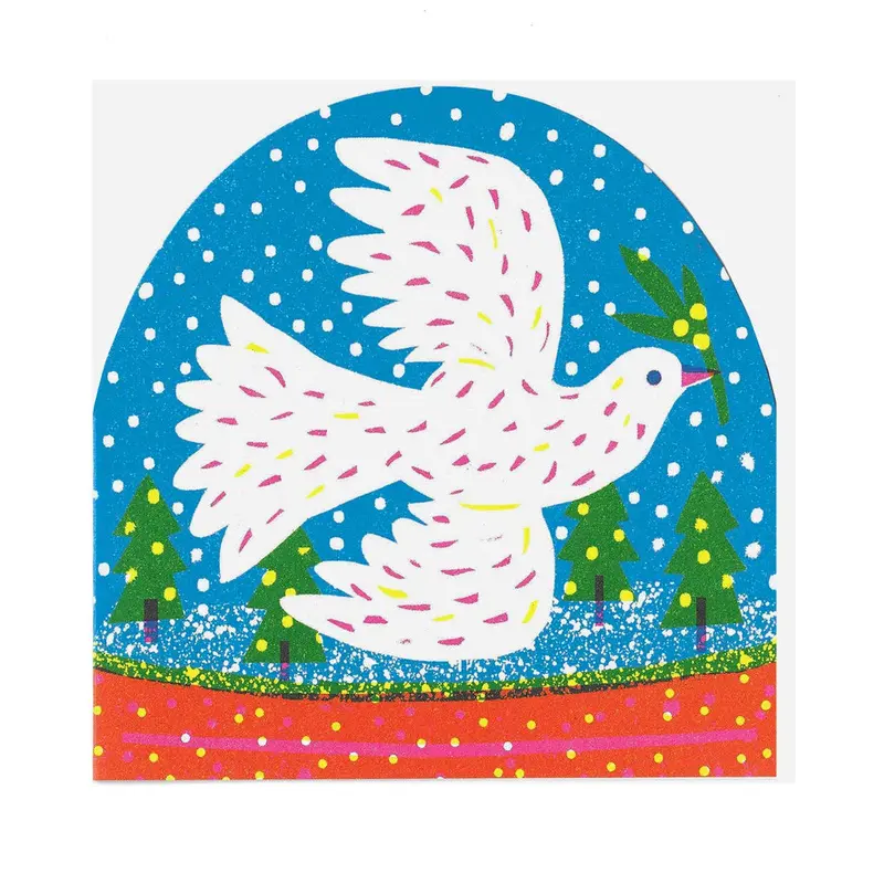White Bird Large Snowglobe Card
