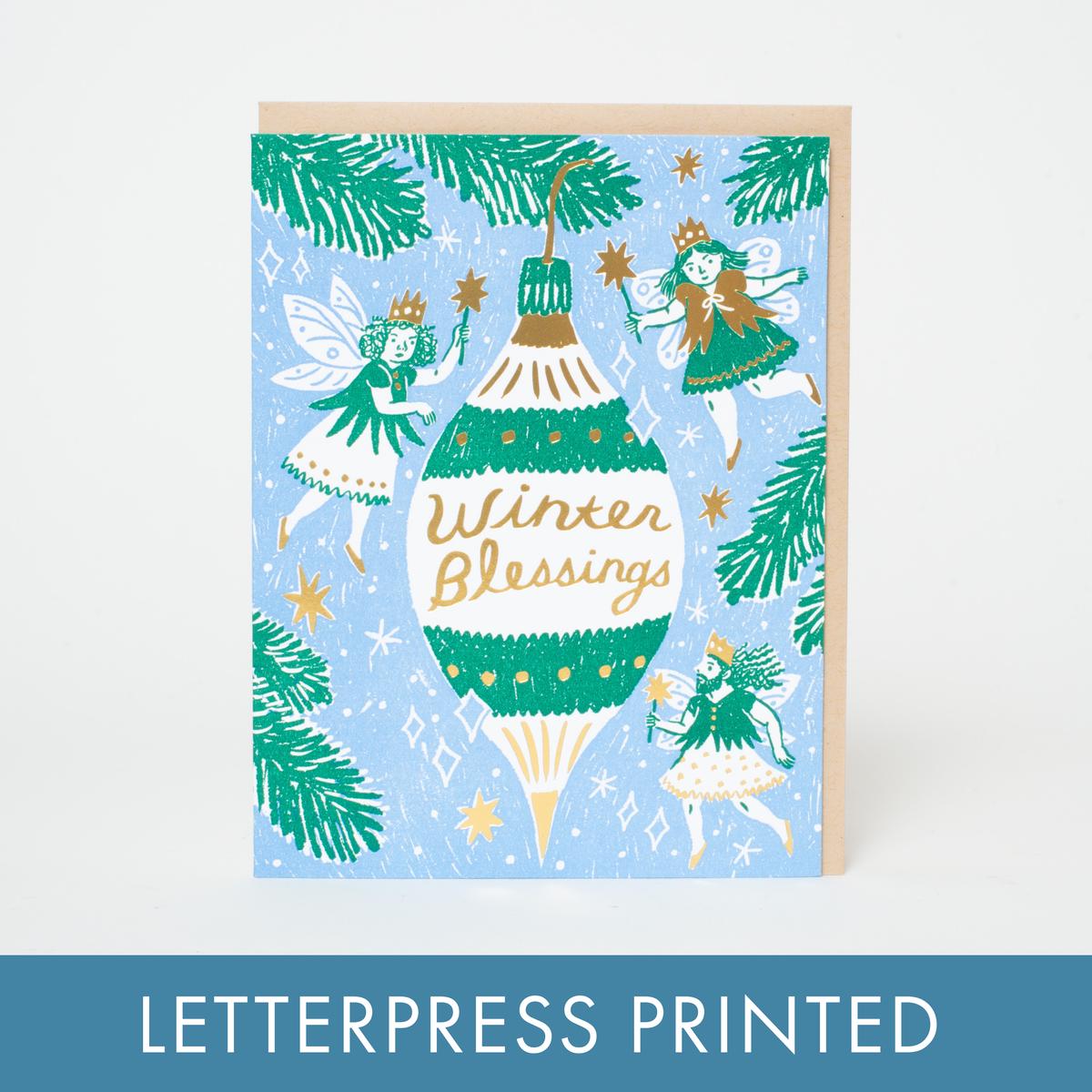 Winter Blessings Letterpress Card - Phoebe Wahl