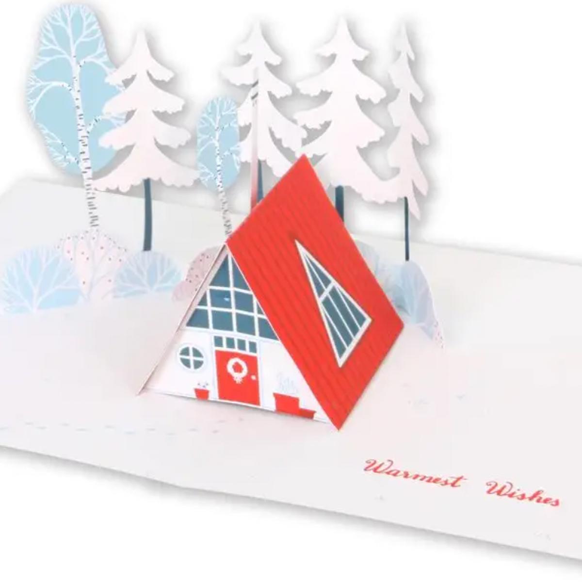 Winter Cabin: pop-out card -Holiday