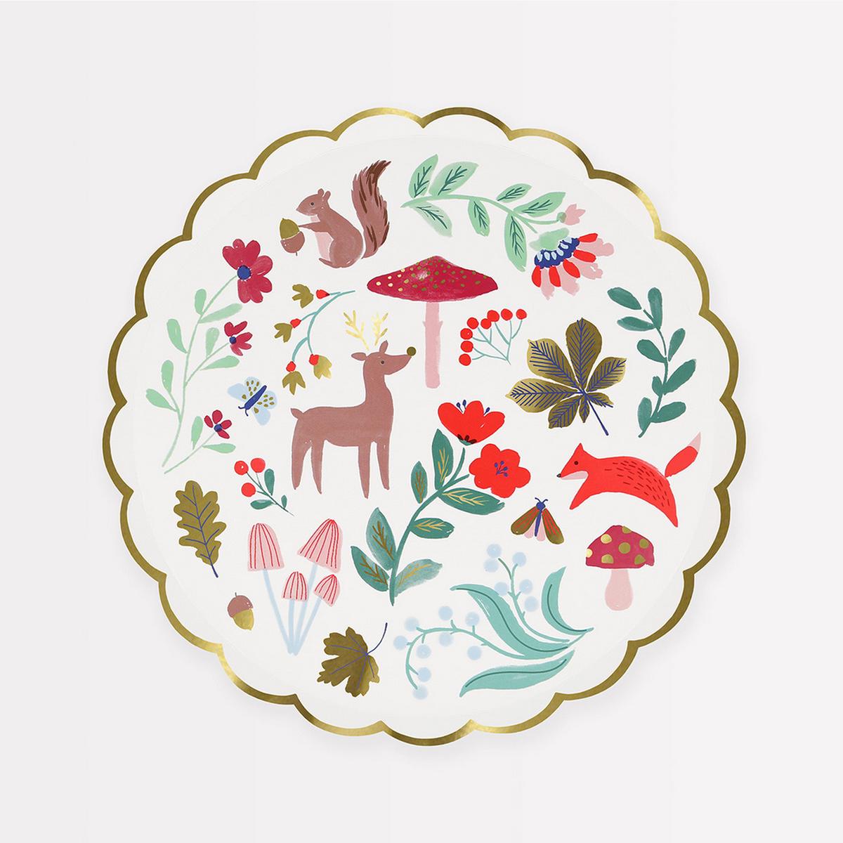 Winter Woodland Side Plates (x8)