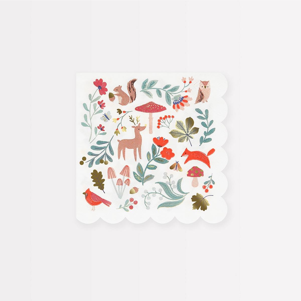 Winter Woodland Small Napkins (x16)